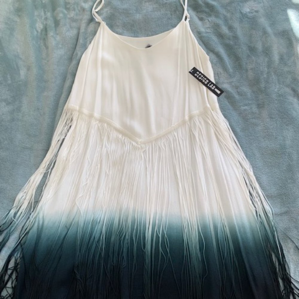DESIGN LAB fancy ombre fringe dress MEDIUM